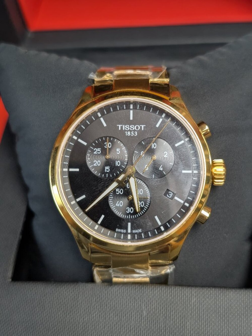 Tissot Chrono XL Gents Black Watch Gold- OPEN BOX